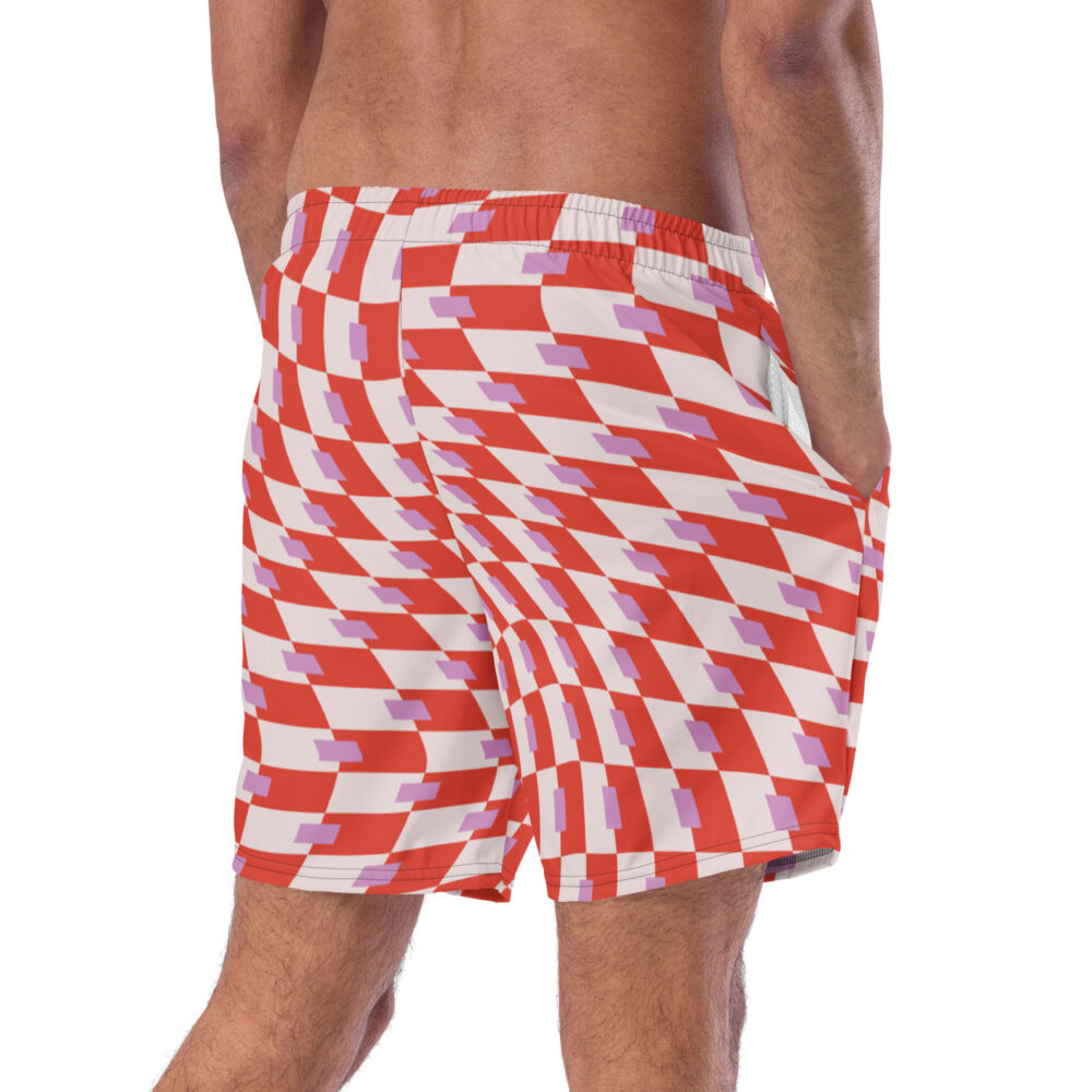 Rolling Stoned Swim Trunks - Super Red Espresso Snowflake