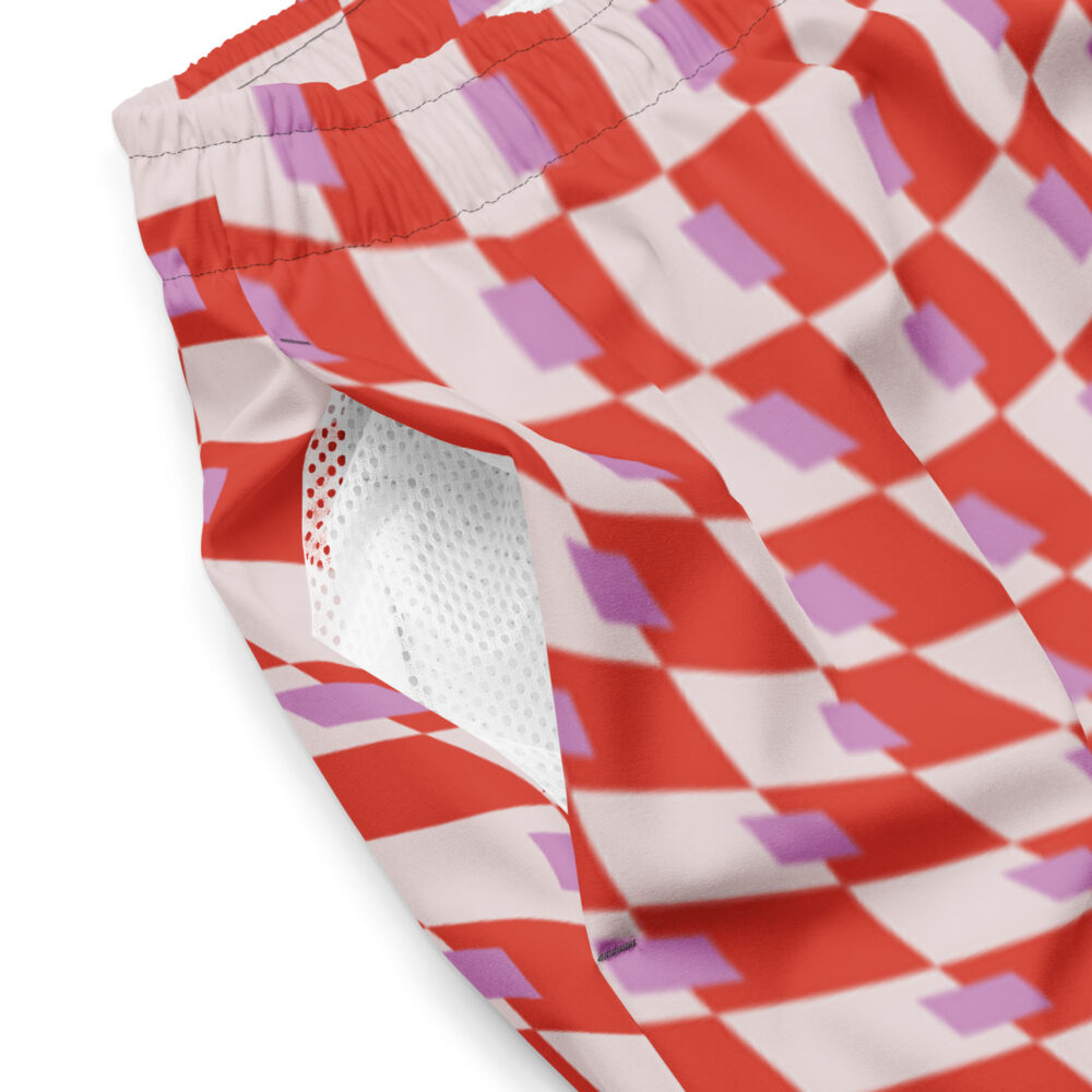 Rolling Stoned Swim Trunks - Super Red Espresso Snowflake