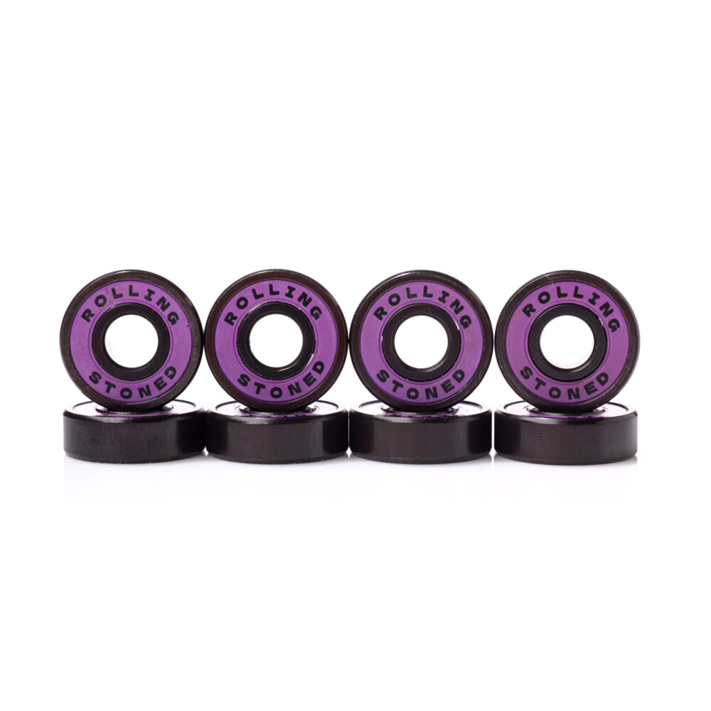 AAAA-RS-3 Rolling Stoned Precision Stainless Steel 8mm Bearings - Purple Quads