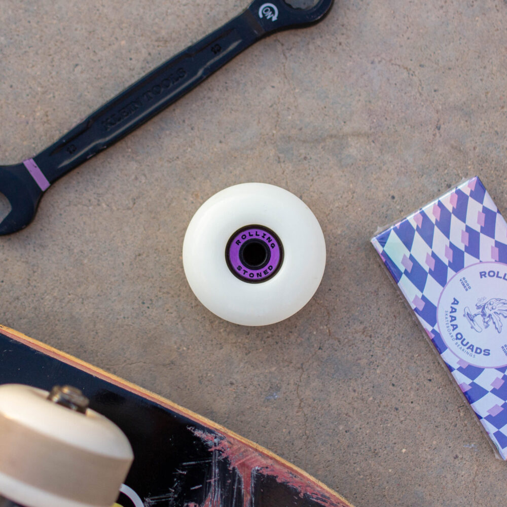 AAAA-RS-6 Rolling Stoned Precision Stainless Steel 8mm Bearings - Purple Quads