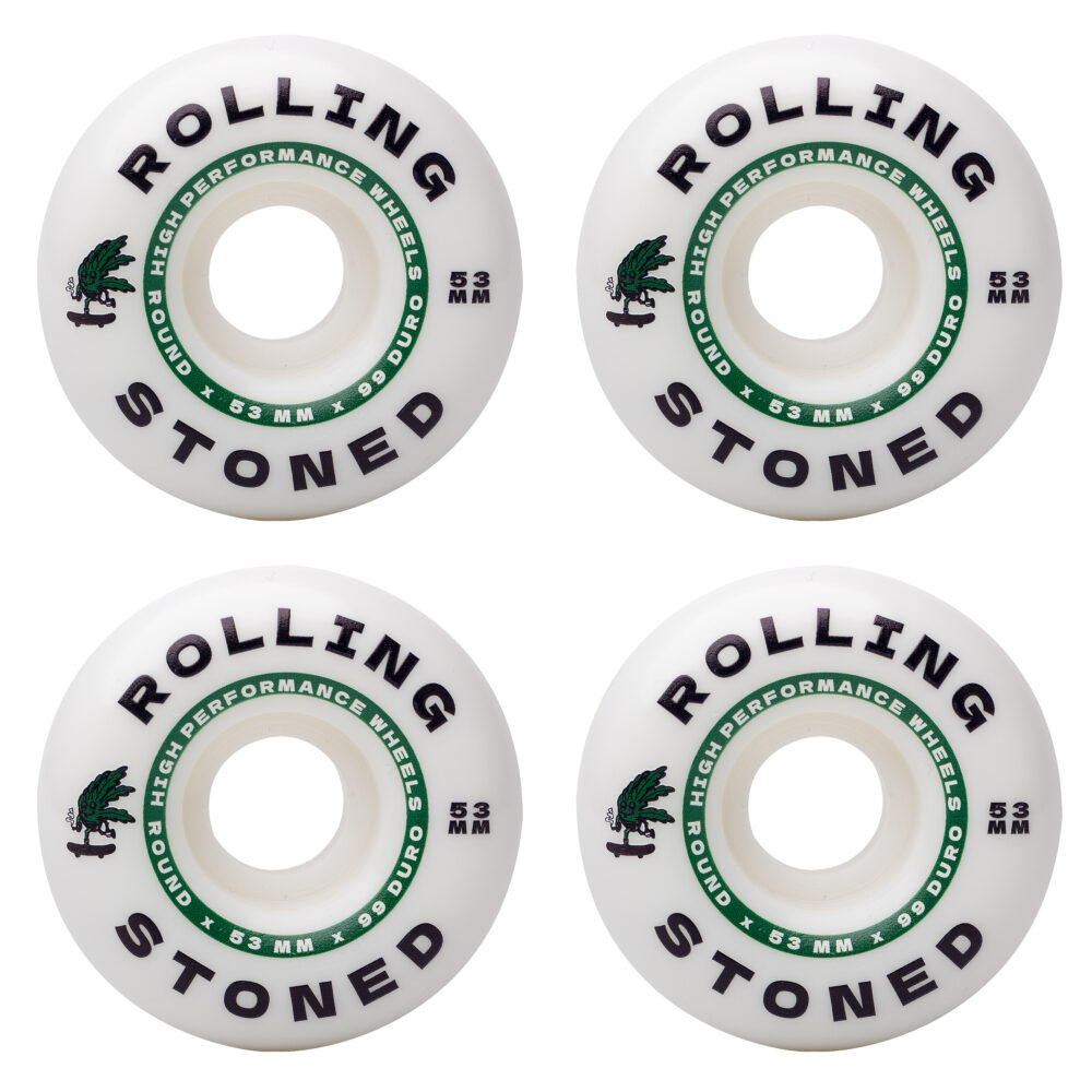Rolling Stoned Skateboard Wheel Set - High Performance Skateboard Wheels, 99a, 53mm