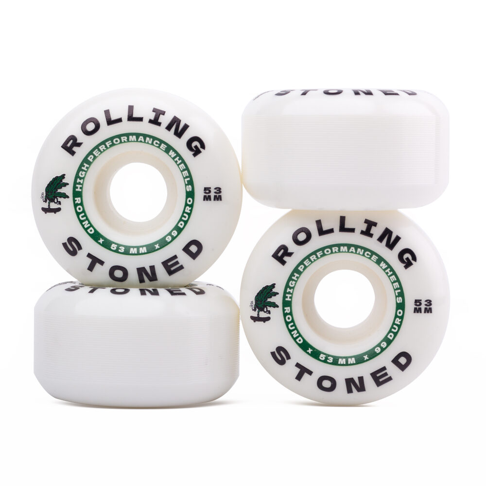 Rolling Stoned Skateboard Wheel Set - High Performance Skateboard Wheels, 99a, 53mm